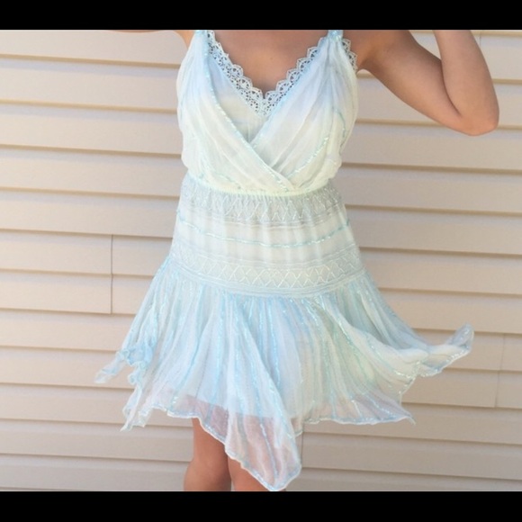Free People baby blue fairy sequence dress - Picture 1 of 5